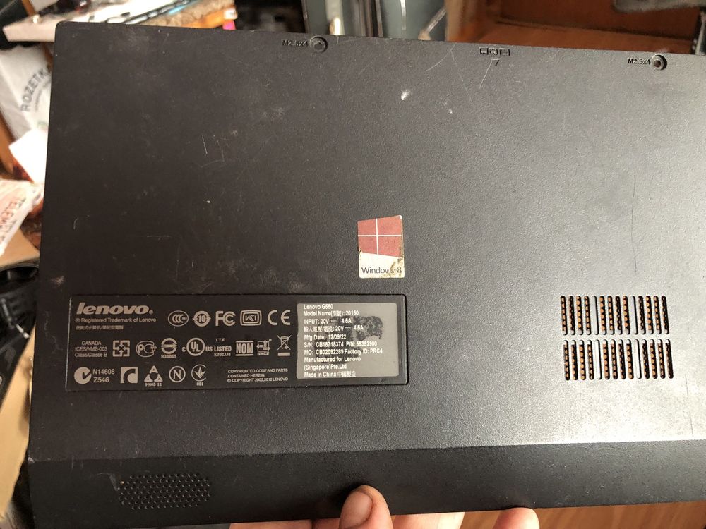 Сервисная крышка леново G580 20150 Lenovo G580 задняя крышка озу винта