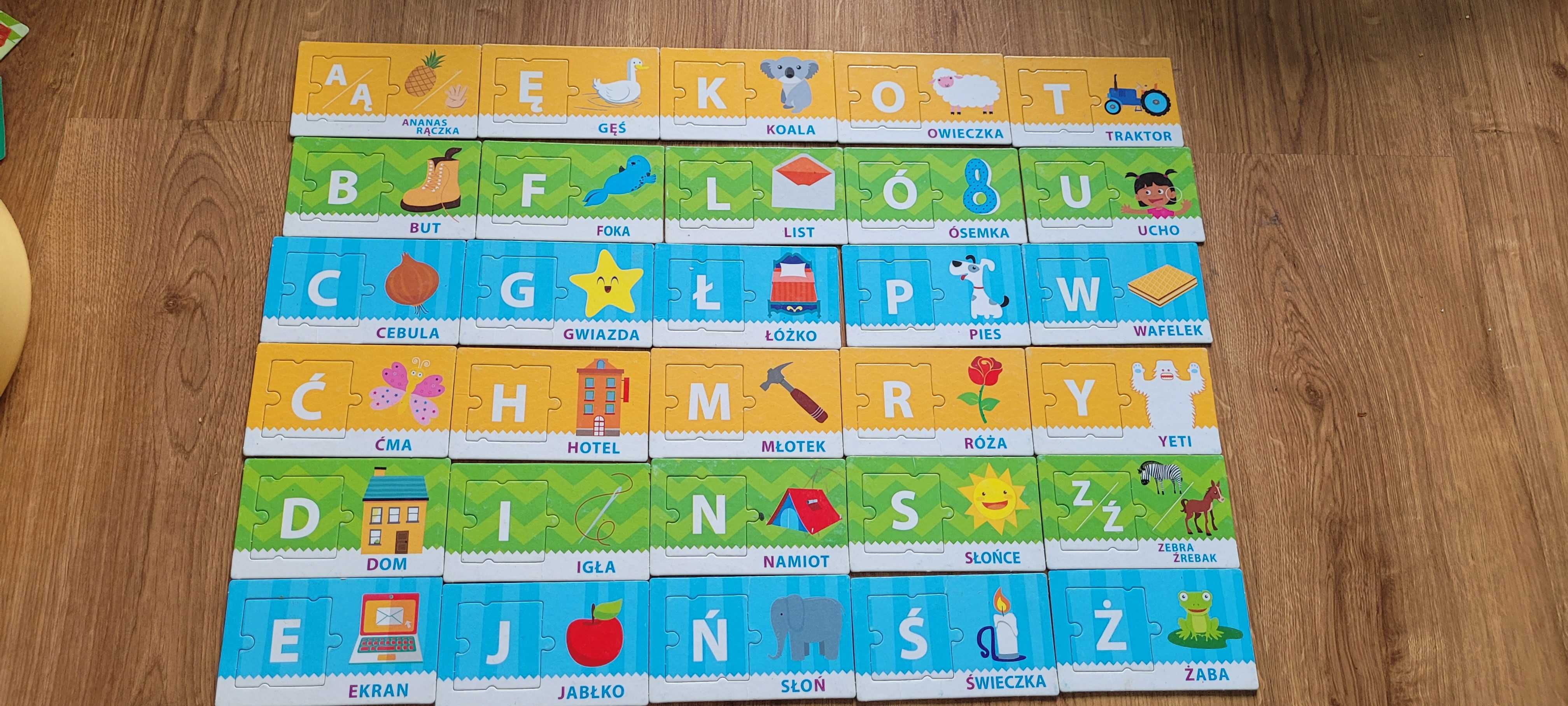 Puzzle edukacyjne alfabet i gra poznajemy zawody