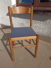 Krzesło PRL drewniane, tapicerowane