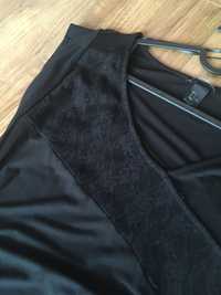 Elegancka sukienka ciążowa czarna r. M/L z koronką