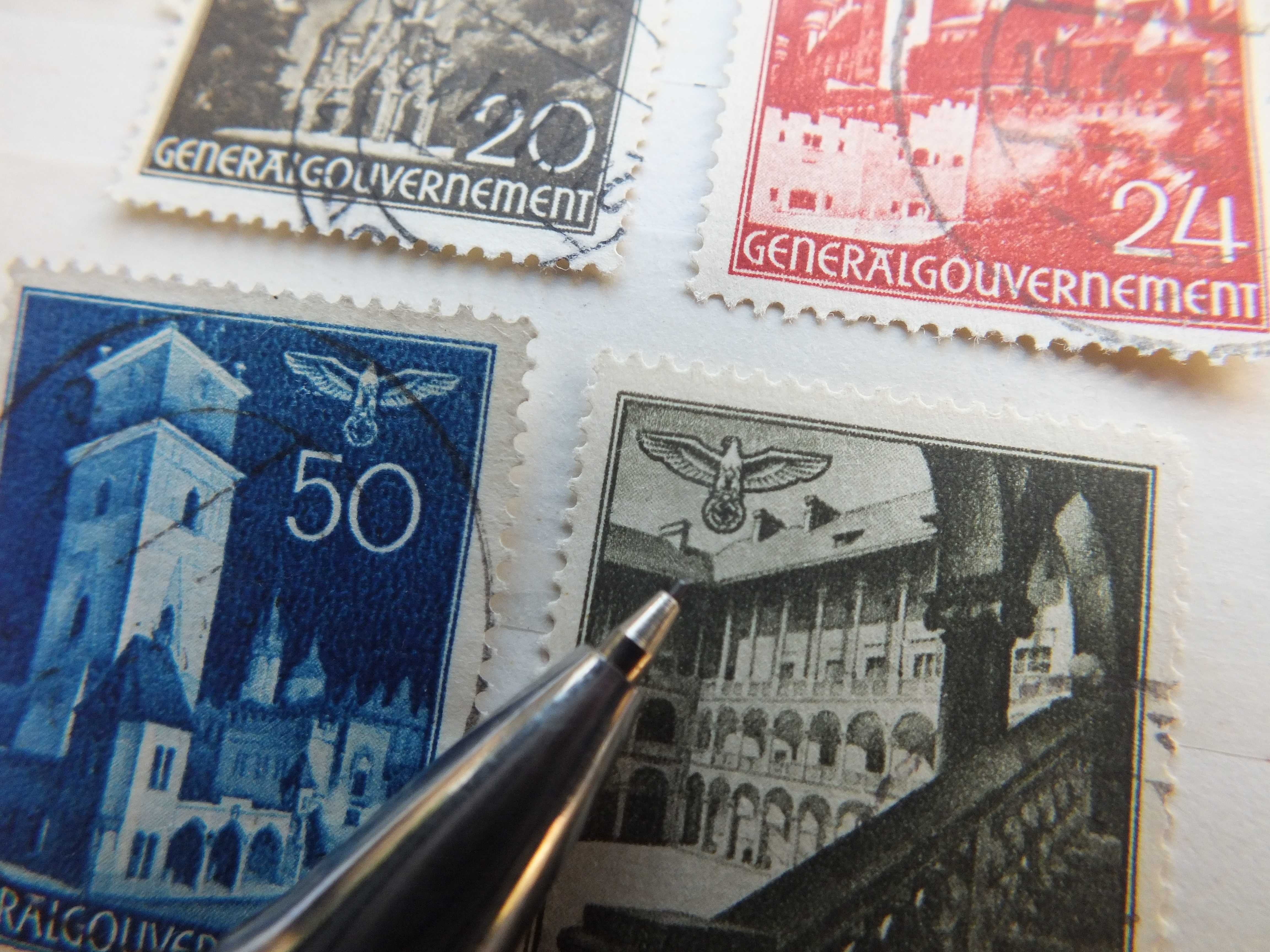 12szt. znaczki seria Fi40 GG Niemcy 1940r. KRAKÓW Swastyka,Gapa Rzesza