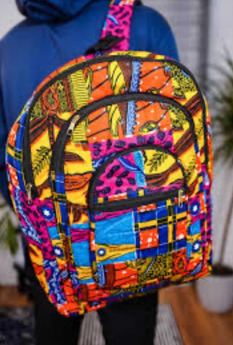 Трендовый яркий хлопковый рюкзак африканский принт Handmade 46*30*17