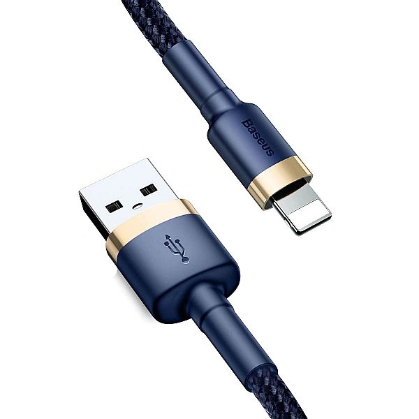 Kabel Baseus Cafule USB-A / Lightning 2.4A QC 3.0/1 m - niebiesko-złot