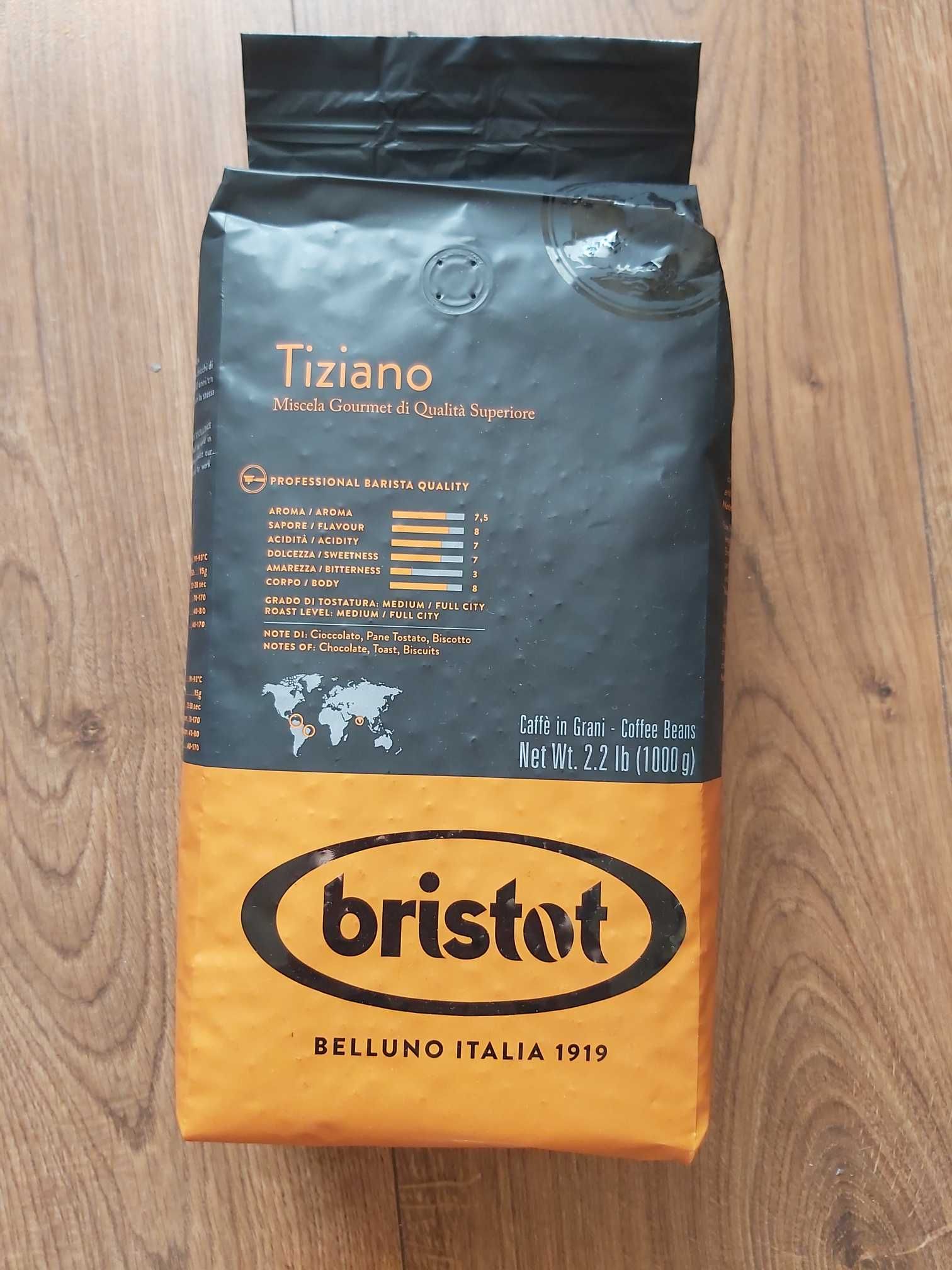 Kawa Ziarnista TIZIANO BRISTOT  1 Kg Arabica ,Robusta