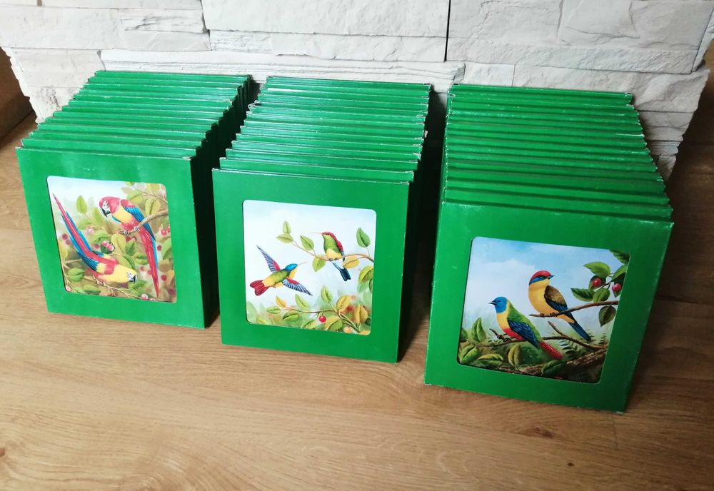 Ozdobna płytka ścienna, dekor, ptaki, papuga, koliber, kanarek