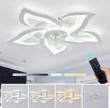 Lampa sufitowa LED z wentylatorem Kwiat pilot i regulacja barwy 65 cm