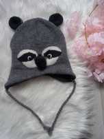 Przepiękna czapka Miso panda szop borsuk roz 50 cm uszka polar