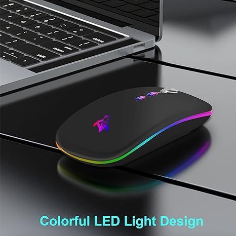 bezprzewodowa ładowalna mysz optyczna usb z adapterem typu c vv