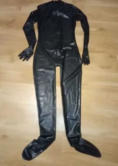 926 / Teatr Sesja damski kombinezon XS latex lateks unisex czarny