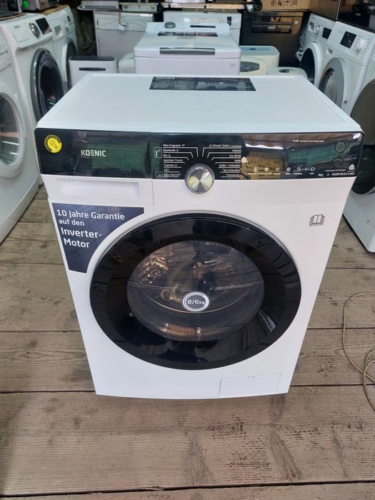 Вузька пральна машина з сушкою 2в1 пралка сушка Koenic 8/6кг