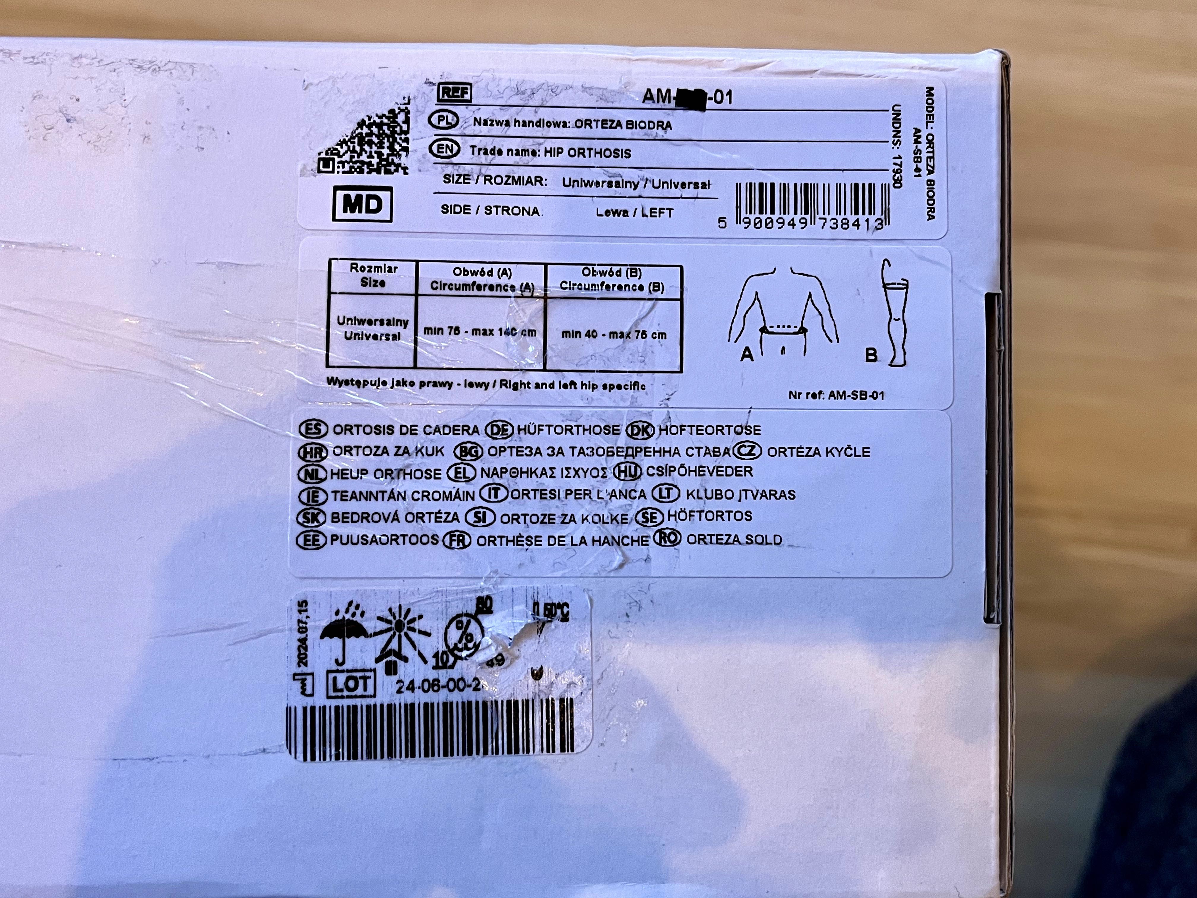 Orteza biodrowa lewostronna Reh4Mat AM-SB-01 – Stan jak nowy. (lewa)