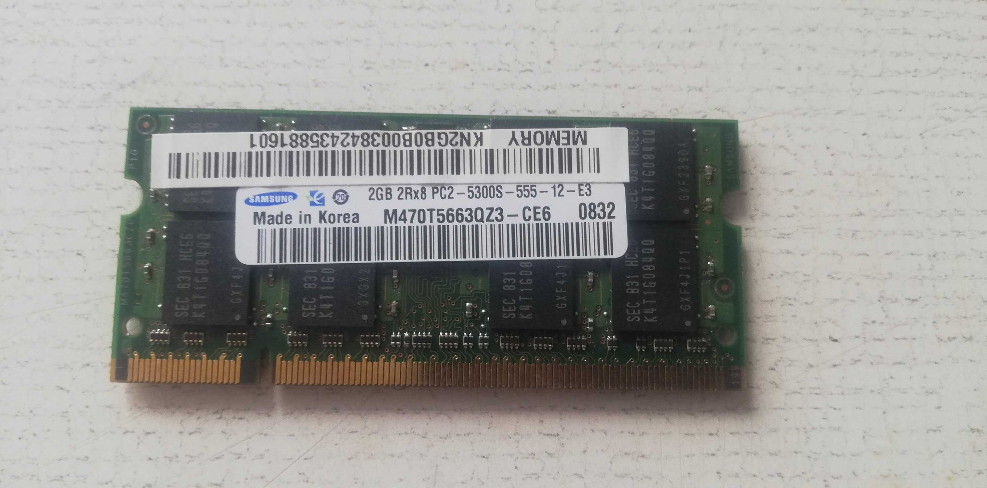 Оперативная память SoDIMM DDR2, 1gb