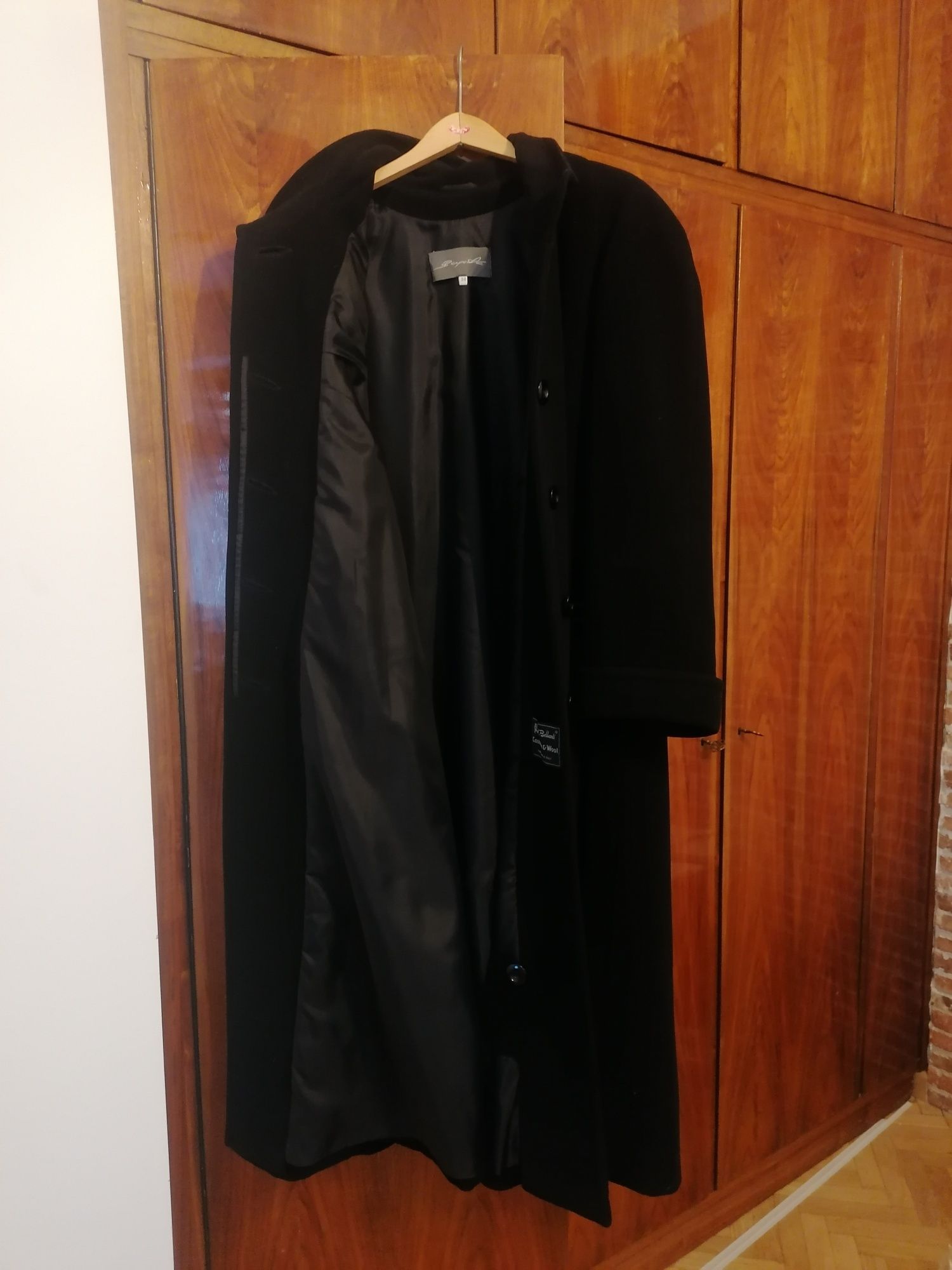 Damski włoski, wełniany płaszcz Ballandi, rozmiar 38