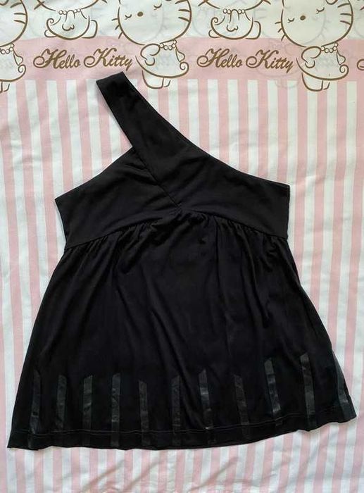 Czarna krótka sukienka/tunika na jedno ramię Reserved L/XL 40/42