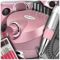 Frezarka do Paznokci 65W + FREZY Do Manicure i Pedicure MOCNA Róż