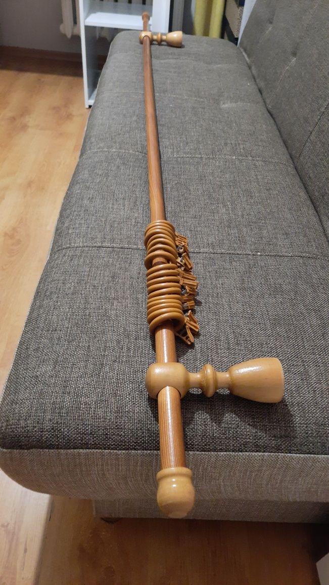 Karnisz pojedyńczy drewniany 220 cm