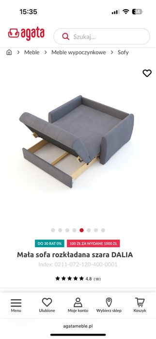 Mała sofa rozkładana Dalia