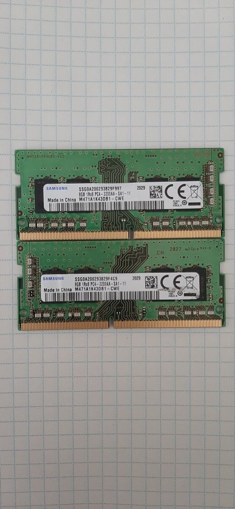 Продам озу 2х8gb ddr4 Samsung 3200mhz