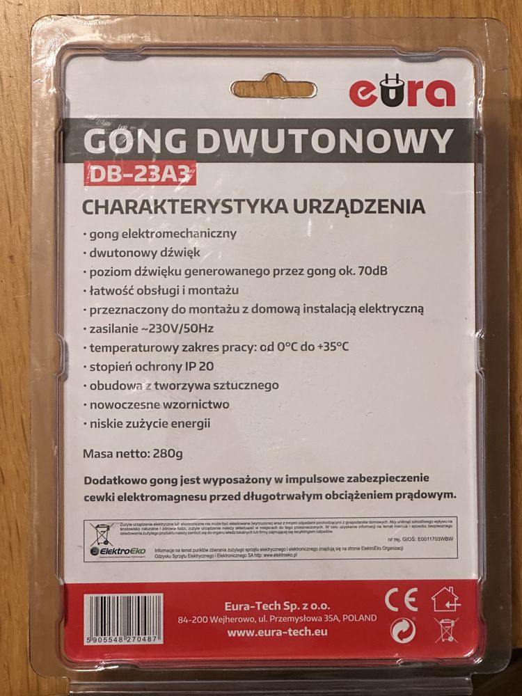 Gong dwutonowy DB-23A eura