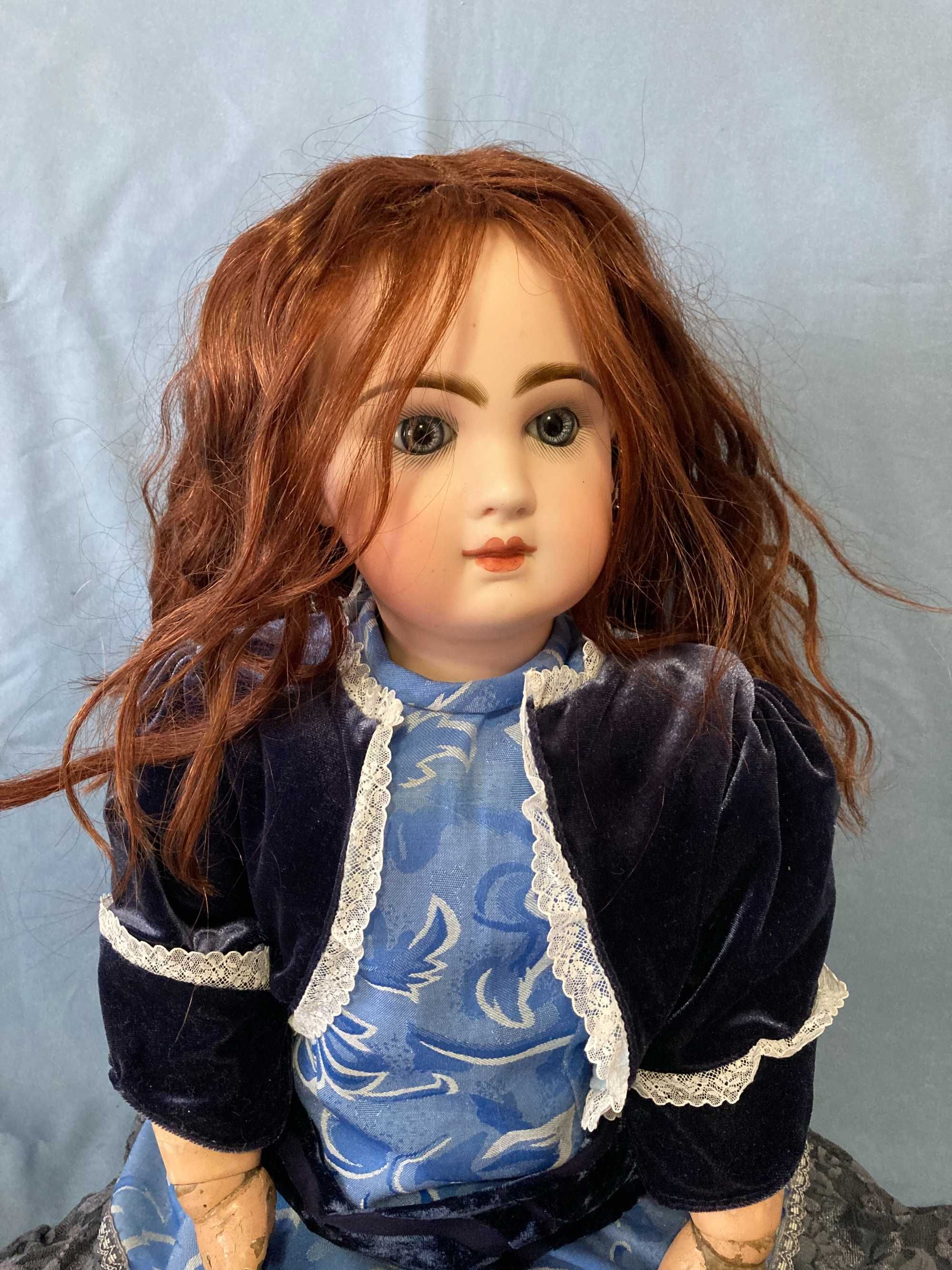 Антикварная фарфоровая кукла лялька Tete Jumeau 65 см порцелянова