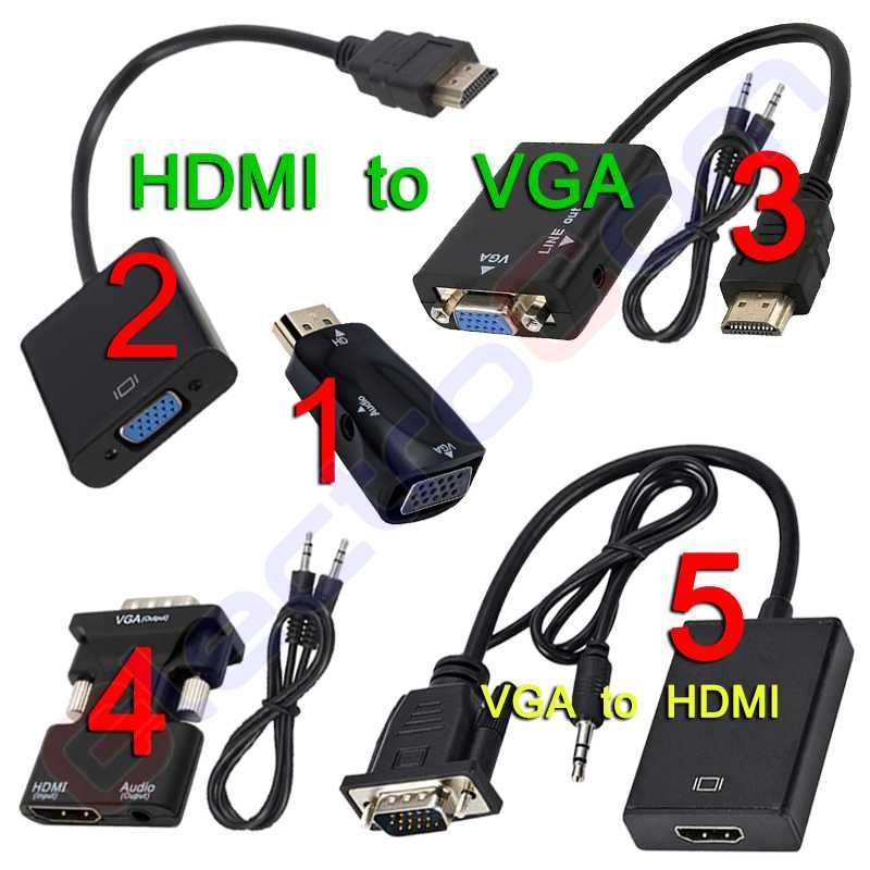 Відео конвертер, адаптер HDMI, VGA, DVI, DP, Nintendo Wii