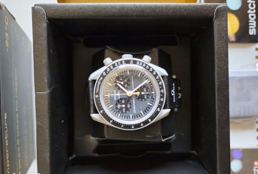 Omega x Swatch ,Mission To Neptune ,kolor szaro czarny zegarek