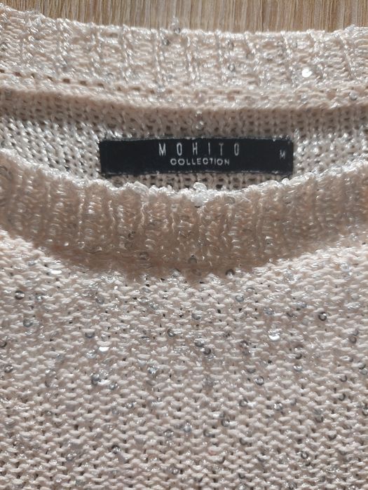 Cekinowa bluzka ombre 38 MOHITO rozm. M sweter cieniowany okazja