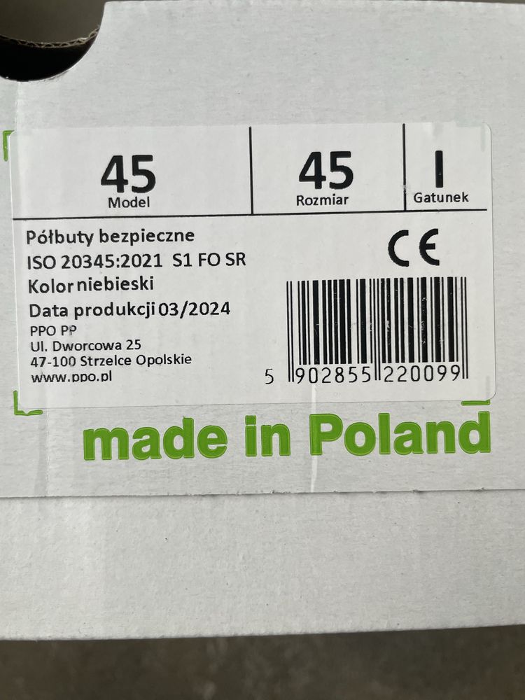 Obuwie robocze PPO Strzelce Opolskie rozm. 45