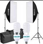 2x lampa studyjna + softbox 50x70 cm 600W zestaw z torbą