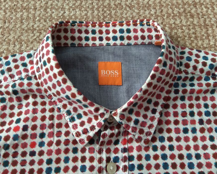 HUGO BOSS Orange L сорочка з принтом оригінал рубашка