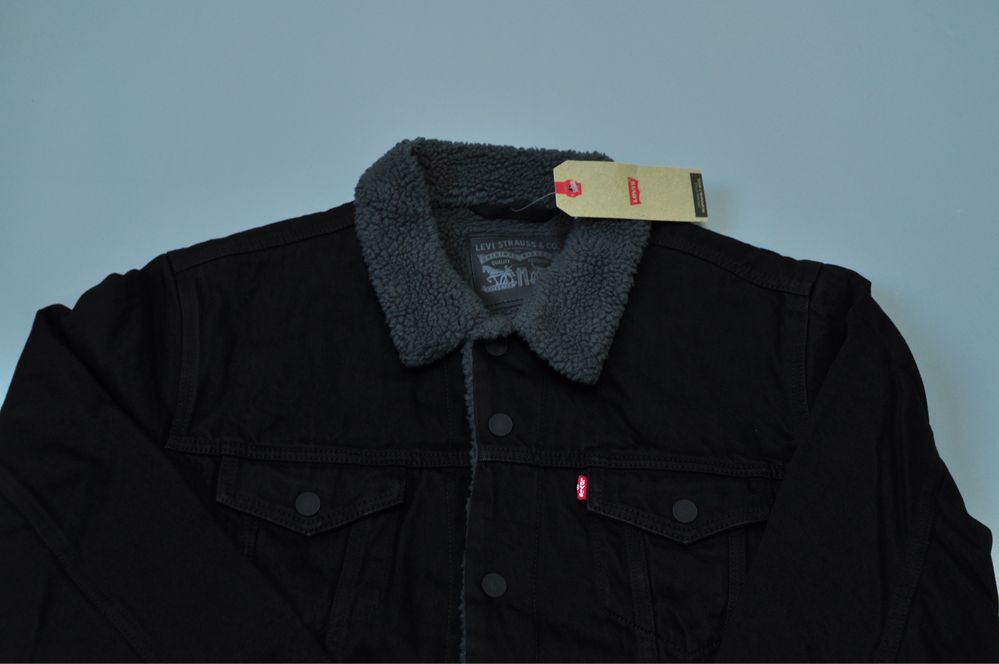 Levis Sherpa оригинал новая мужская шерпа куртка тёплая чёрная (NEW)