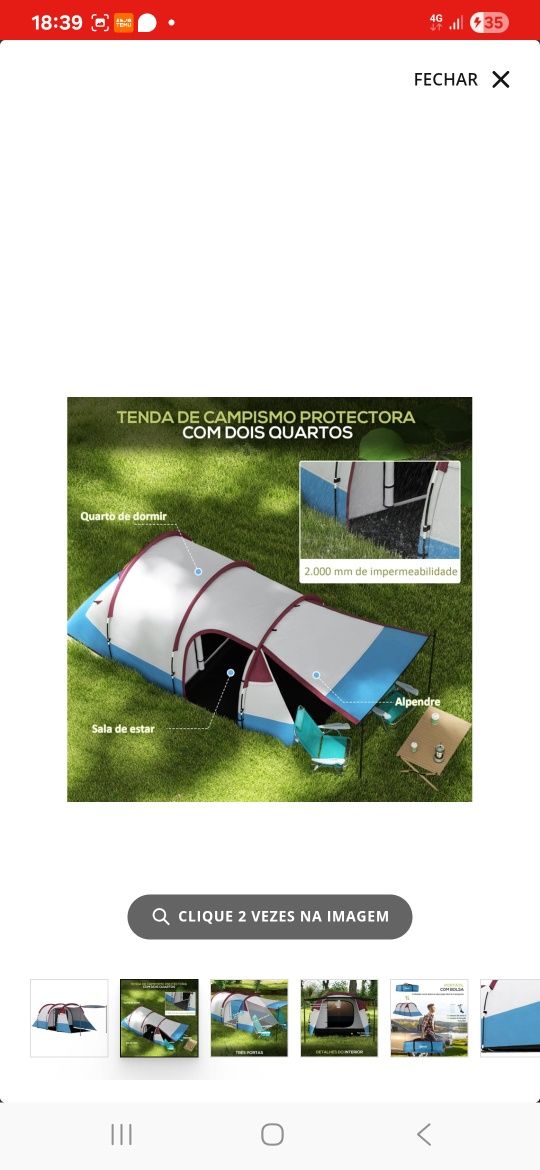 Tenda OUTSUNNY para 4px