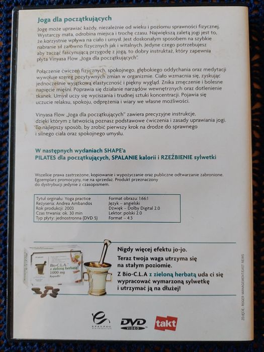 Joga dla początkujących, dvd, ok. 30 min., 2003,