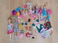 Lalki ala Barbie wraz z dziećmi i akcesoriami