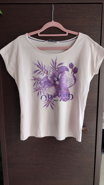 Bluzka z krótkim rękawem T-shirt S 36 fiolet