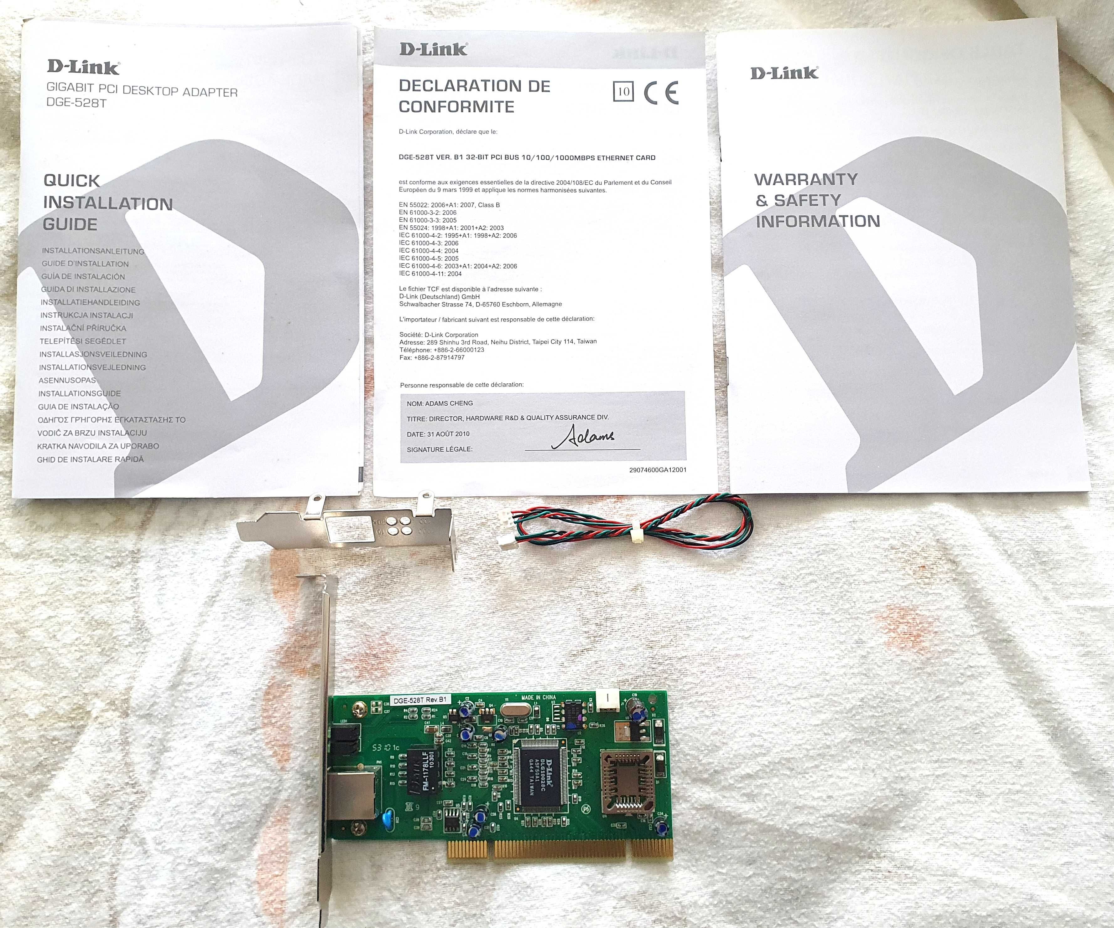 Placa de rede D-Link 10/100/1000 Mbps Gigabit PCI Desktop Adapter