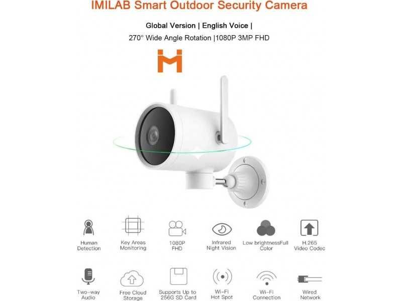 Câmera de segurança Imilab EC3 Pro (Xiaomi) Outdoor HDR WiFi IP66