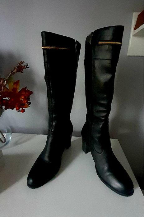 Kozaki ocieplane skórzane 39