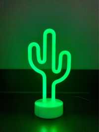 Lampka kaktus neon led zielona 30 cm wysokości