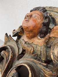 Mísula policromada barroca anjo madeira arte sacra sec. XIX