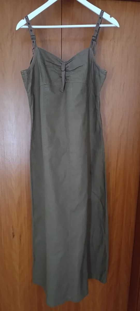 Vestido comprido castanho