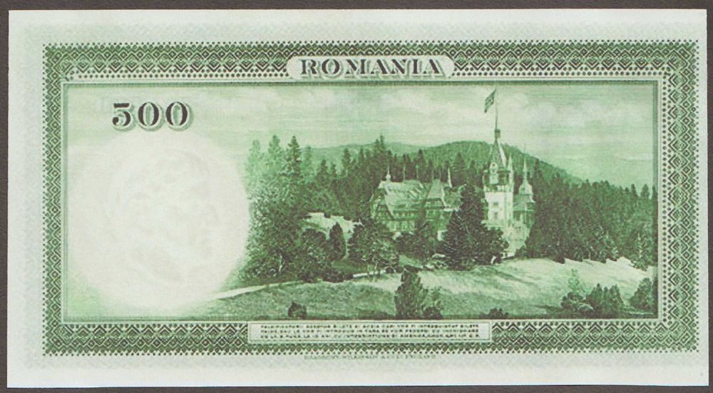 Rumunia 500 lei 1934 - król Karol II - zamek Peles