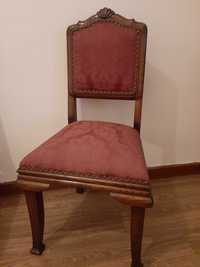 Cadeira madeira antiga estofada