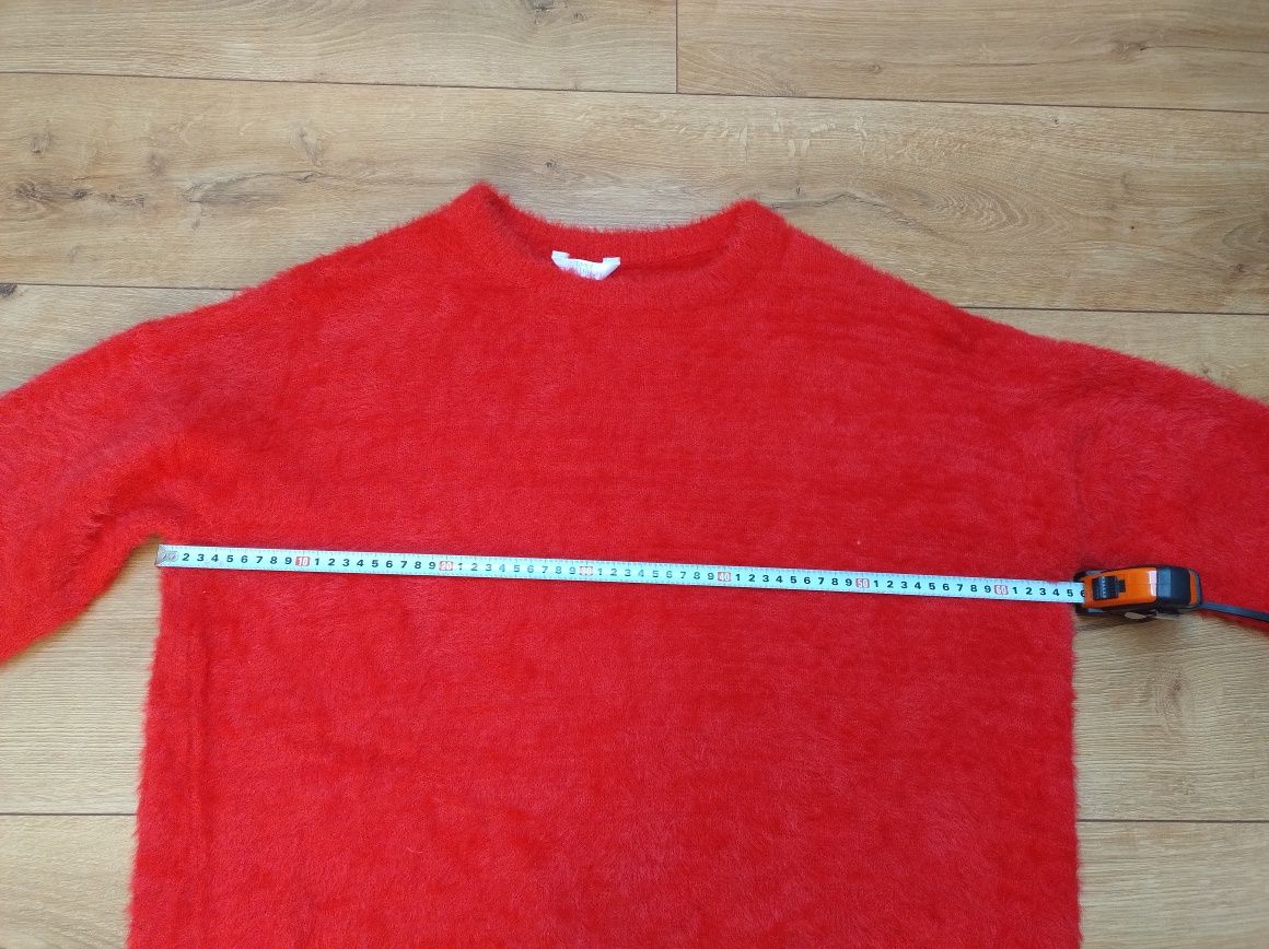 Przepiękny czerwony miękki sweter plus size rozmiar 48