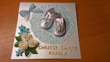 Kartki okolicznościowe, chrzest, ręcznie robione, quilling,