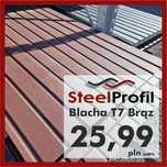 Blachy trapezowe T7 TANIA blacha II gat GRAFIT RAL 7016  BRĄZ RAL 8017