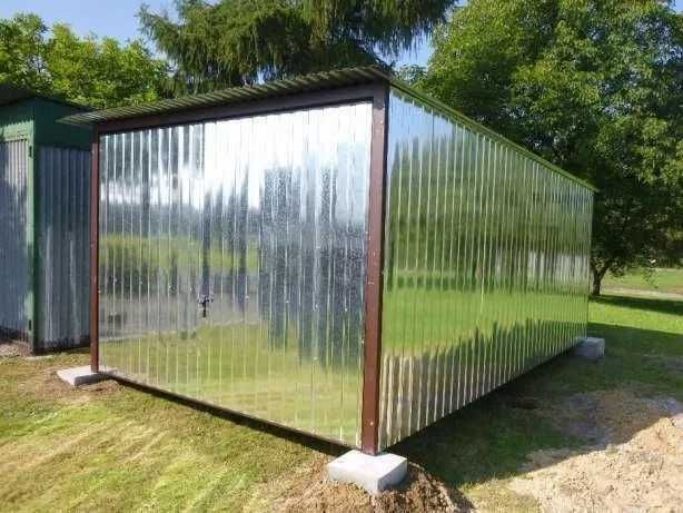 GARAŻ BLASZANY Schowek budowlany BLASZAK BUDOWA Garaże na budowę