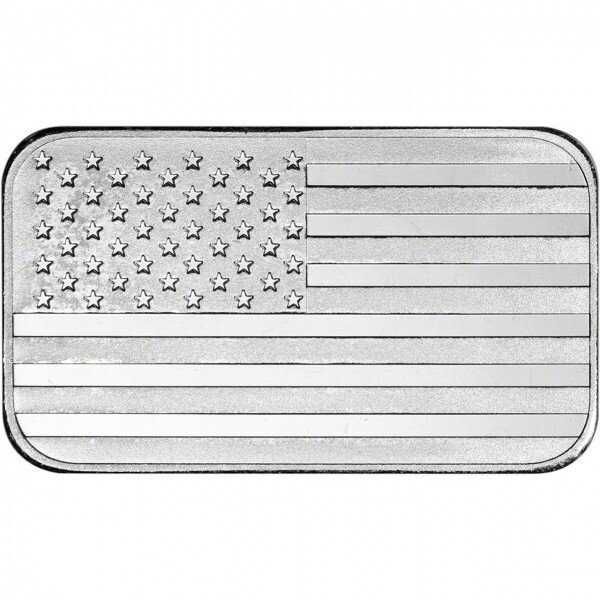 1 Troy Ounce - 31 g. Prata .999 - Highland Mint US Flag