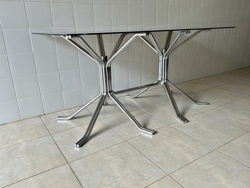 Mesa Vidro Cromada Vintage