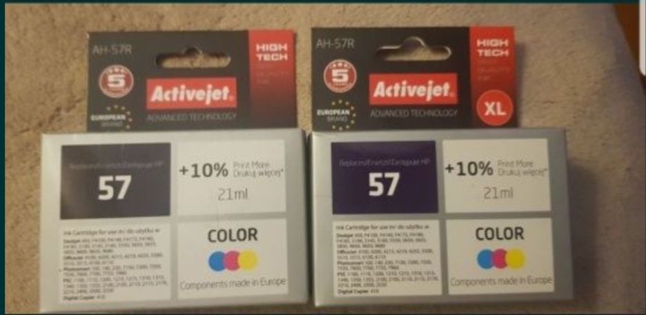 Dwa nowe opakowania Tuszy ACTIVEJET do HP 57 C6657AE Kolorowy 21 ml AH